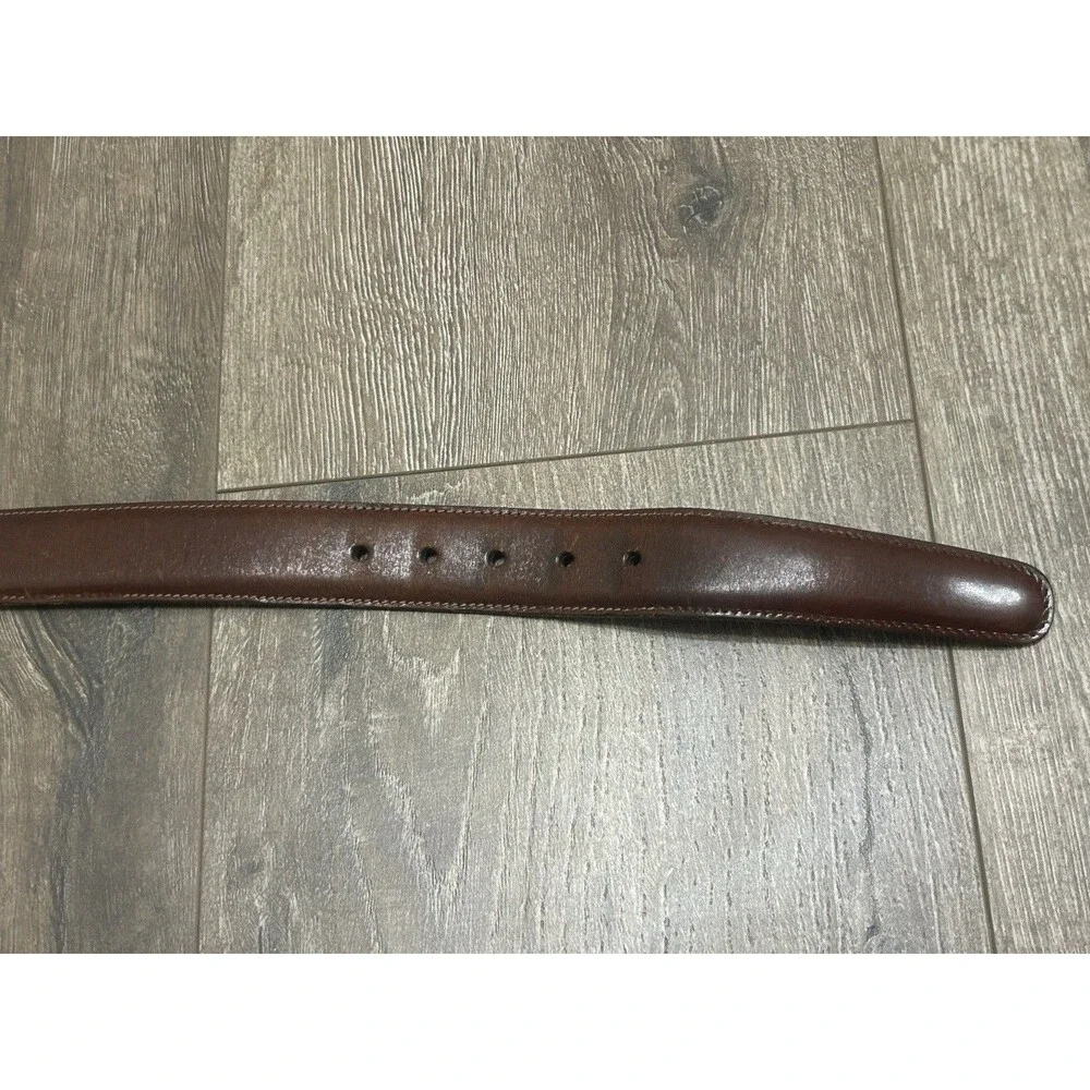 Brooks Brothers Brown Leather Belt 40/100 Brass Buckle 1.25” Made in USA